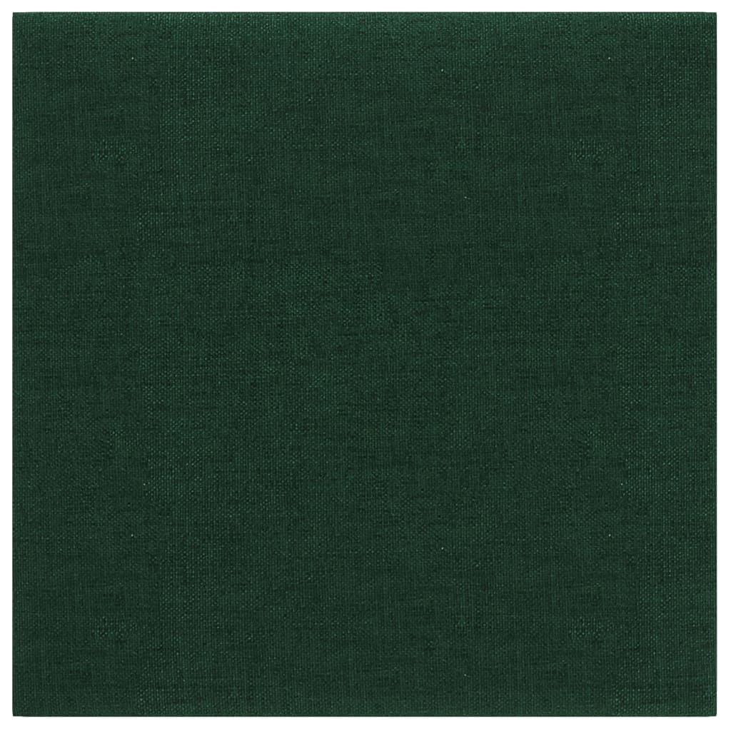 Wandpaneele 12 Stk. Dunkelgrün 30x30 cm Stoff 1,08 m²