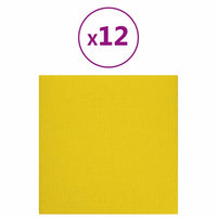 Thumbnail for Wandpaneele 12 Stk. Gelb 30x30 cm Stoff 1,08 m²