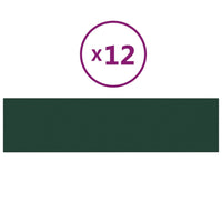Thumbnail for Wandpaneele 12 Stk. Dunkelgrün 60x15 cm Stoff 1,08 m²