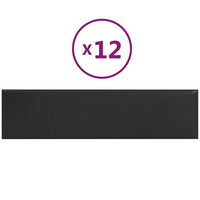 Thumbnail for Wandpaneele 12 Stk. Schwarz 60x15 cm Kunstleder 1,08 m²