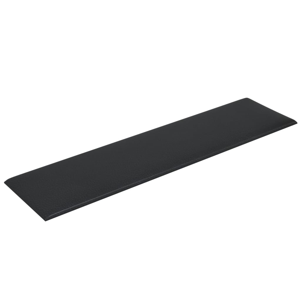 Wandpaneele 12 Stk. Schwarz 60x15 cm Kunstleder 1,08 m²