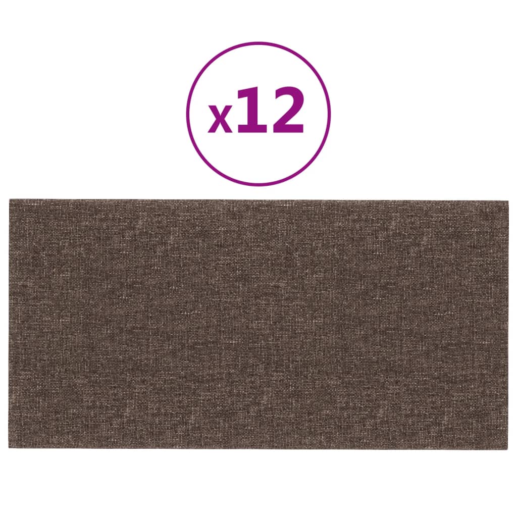 Wandpaneele 12 Stk. Taupe 60x30 cm Stoff 2,16 m²