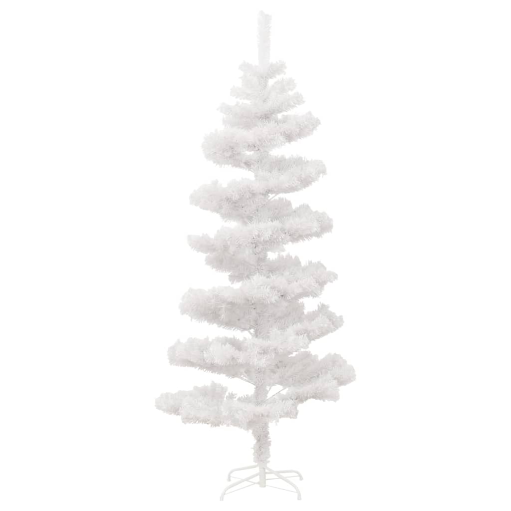 Spiral-Weihnachtsbaum mit Ständer und LEDs Weiß 150 cm PVC