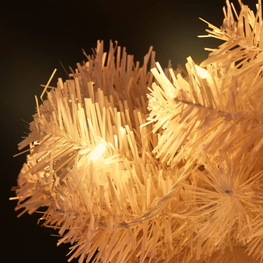 Spiral-Weihnachtsbaum mit Ständer und LEDs Weiß 150 cm PVC