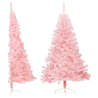 Thumbnail for Künstlicher Halb-Weihnachtsbaum mit Ständer Rosa 150 cm PVC