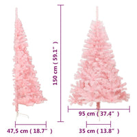 Thumbnail for Künstlicher Halb-Weihnachtsbaum mit Ständer Rosa 150 cm PVC