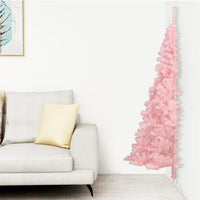Thumbnail for Künstlicher Halb-Weihnachtsbaum mit Ständer Rosa 150 cm PVC