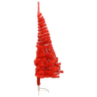 Thumbnail for Künstlicher Halb-Weihnachtsbaum mit Ständer Rot 120 cm PVC