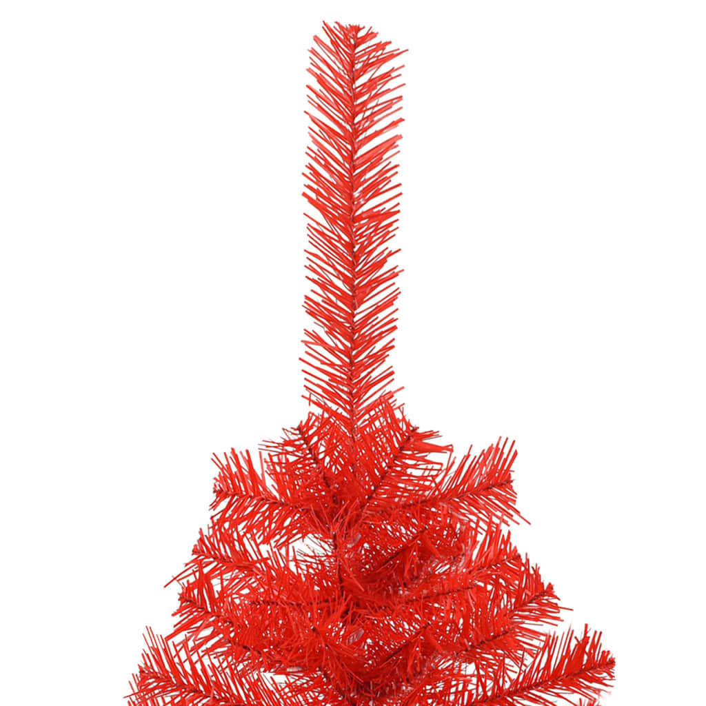 Künstlicher Halb-Weihnachtsbaum mit Ständer Rot 120 cm PVC