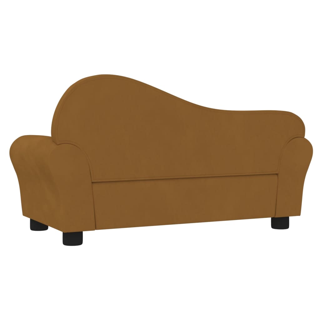 Kindersofa Braun Samt