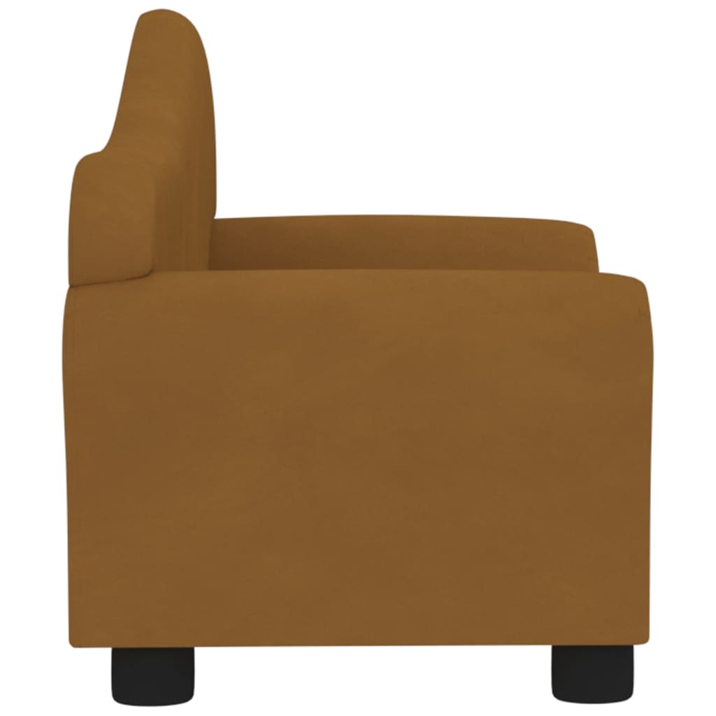 Kindersofa Braun Samt