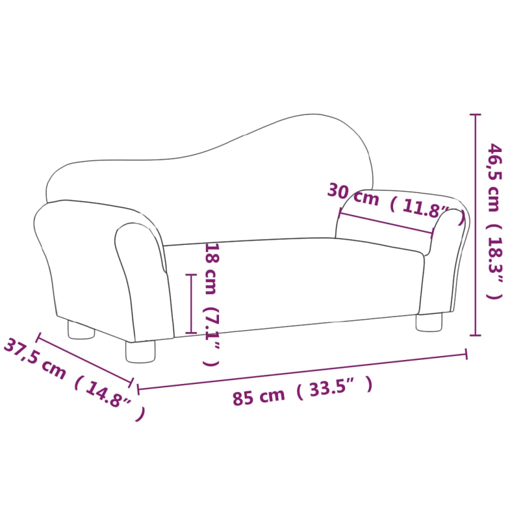 Kindersofa Braun Samt