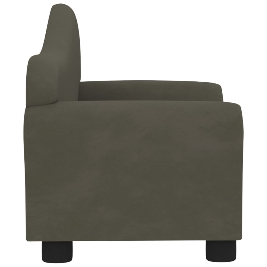 Kindersofa Dunkelgrau Samt