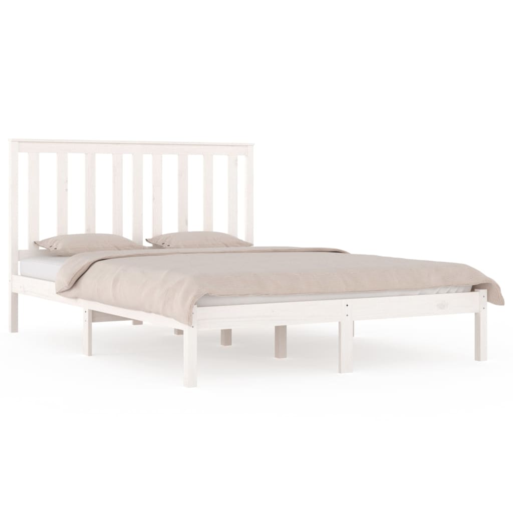 Massivholzbett Weiß Kiefer 200x200 cm