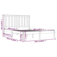 Thumbnail for Massivholzbett Weiß Kiefer 200x200 cm