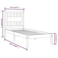 Thumbnail for Massivholzbett Grau Kiefer 90x200 cm