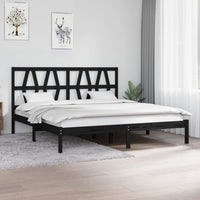 Thumbnail for Massivholzbett Schwarz Kiefer 180x200 cm 6FT Super King