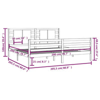 Thumbnail for Massivholzbett Weiß Kiefer 200x200 cm