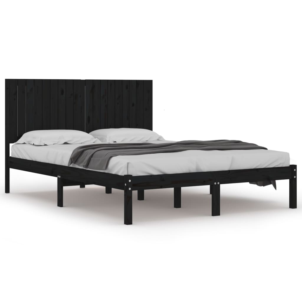 Massivholzbett Schwarz 180x200 cm 6FT Super King Size