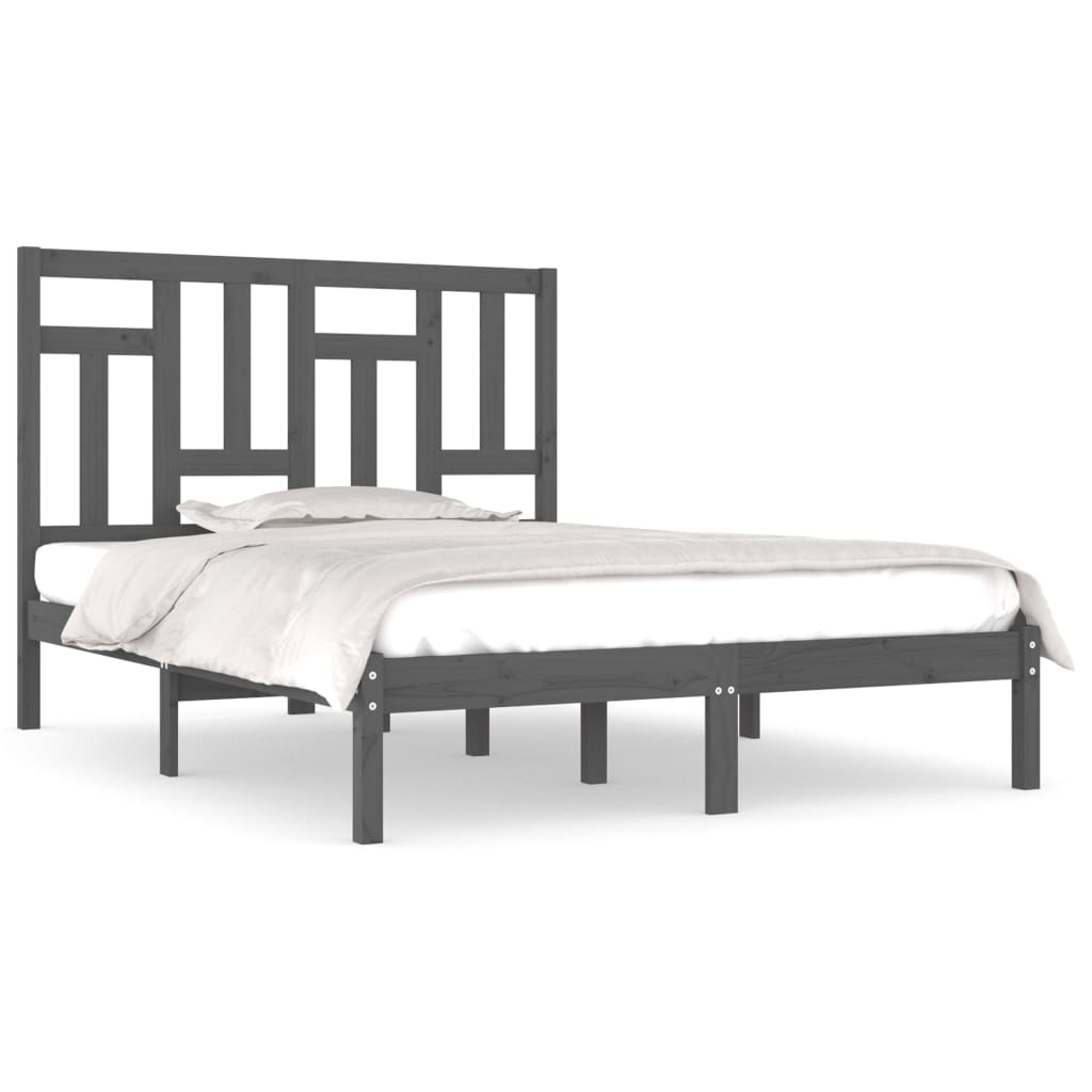 Massivholzbett Grau 120x190 cm 4FT Small Double