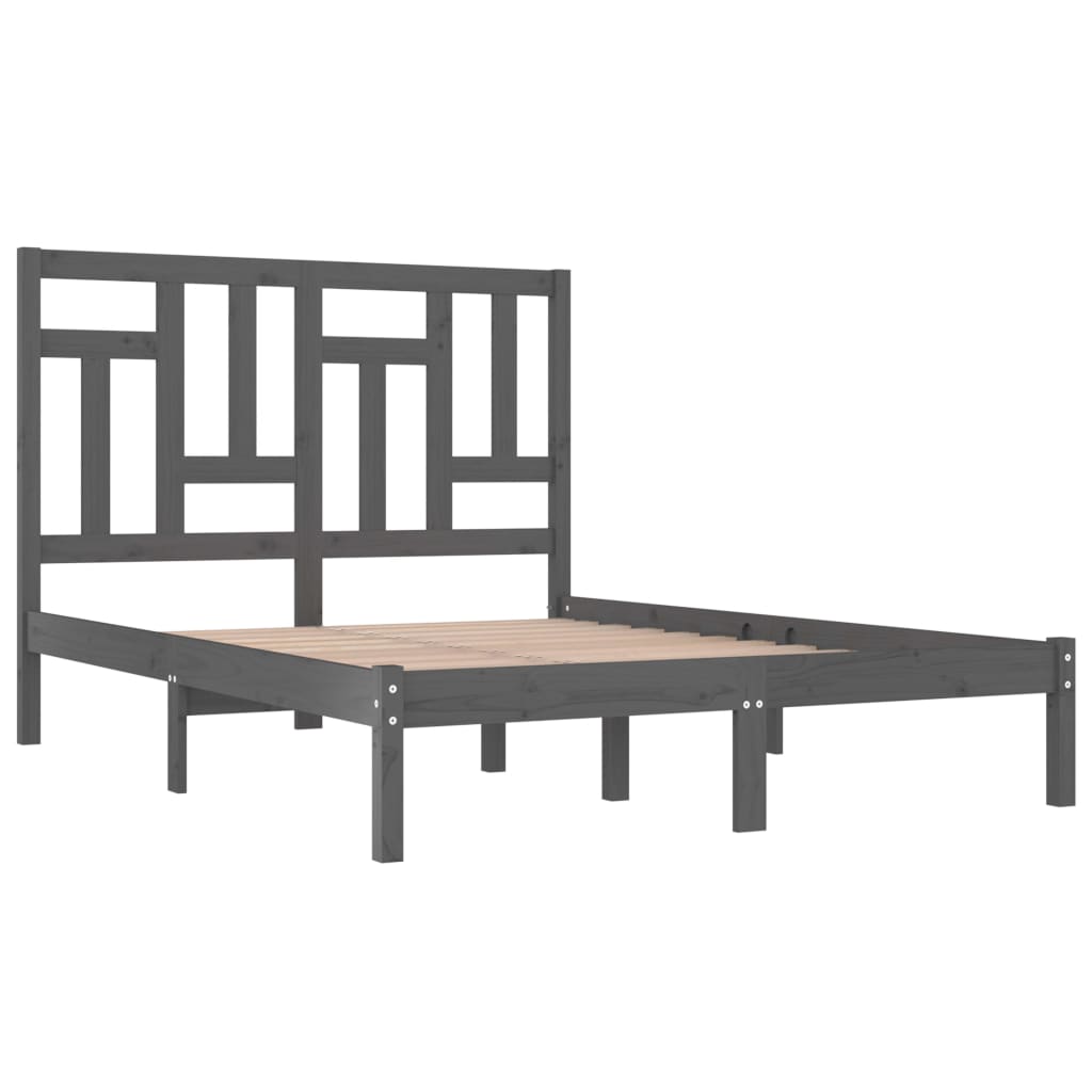 Massivholzbett Grau 120x190 cm 4FT Small Double