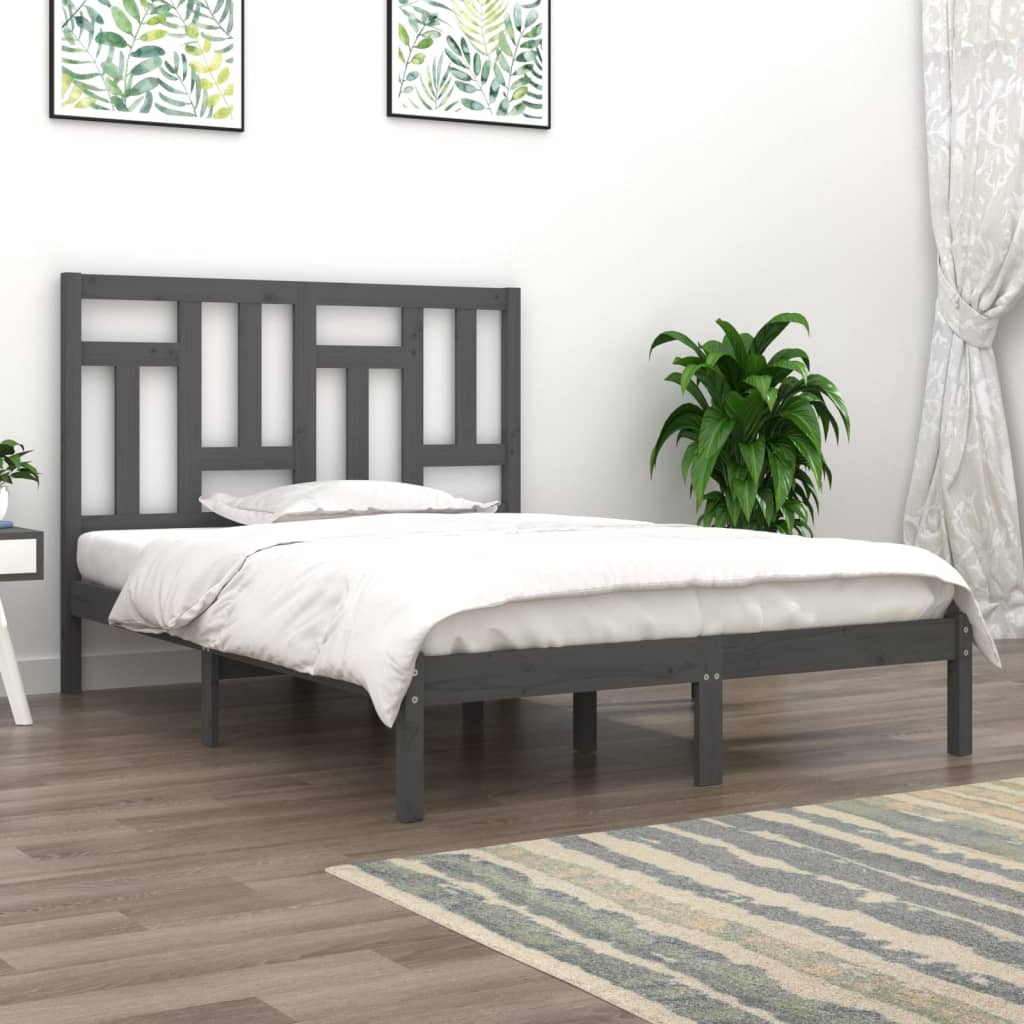 Massivholzbett Grau 120x190 cm 4FT Small Double