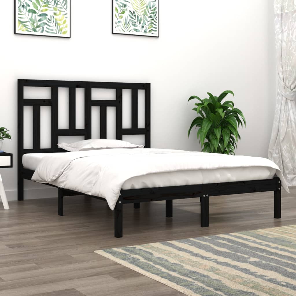 Massivholzbett Schwarz Kiefer 180x200 cm 6FT Super King