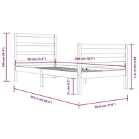 Thumbnail for Massivholzbett Weiß Kiefer 90x200 cm