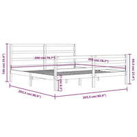 Thumbnail for Massivholzbett Weiß Kiefer 200x200 cm