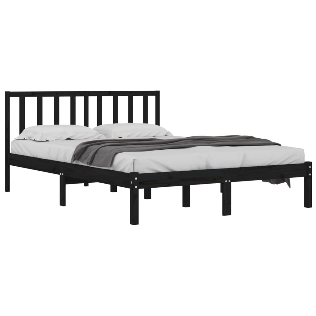 Massivholzbett Schwarz Kiefer 120x190 cm 4FT Small Double