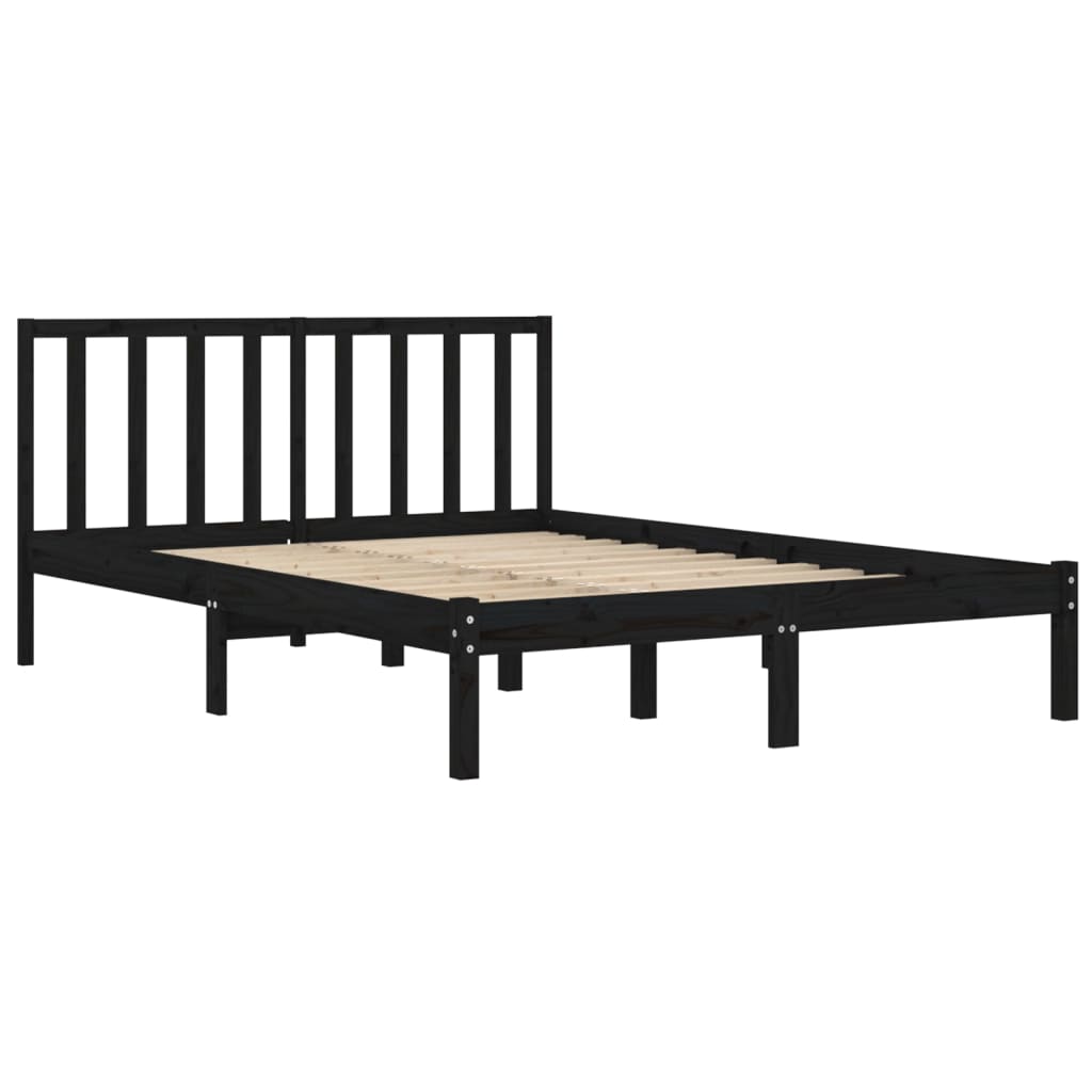 Massivholzbett Schwarz Kiefer 120x190 cm 4FT Small Double