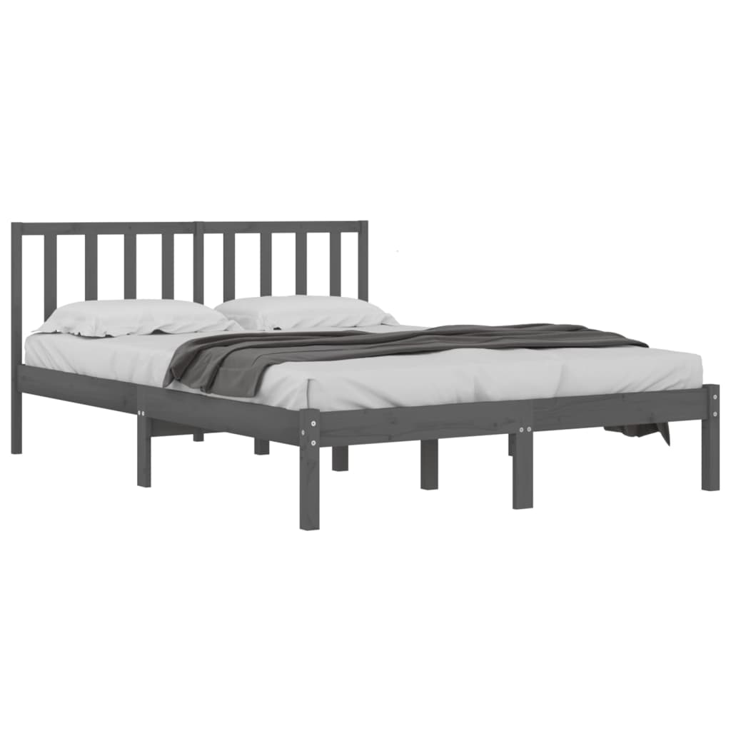 Massivholzbett Grau Kiefer 180x200 cm 6FT Super King