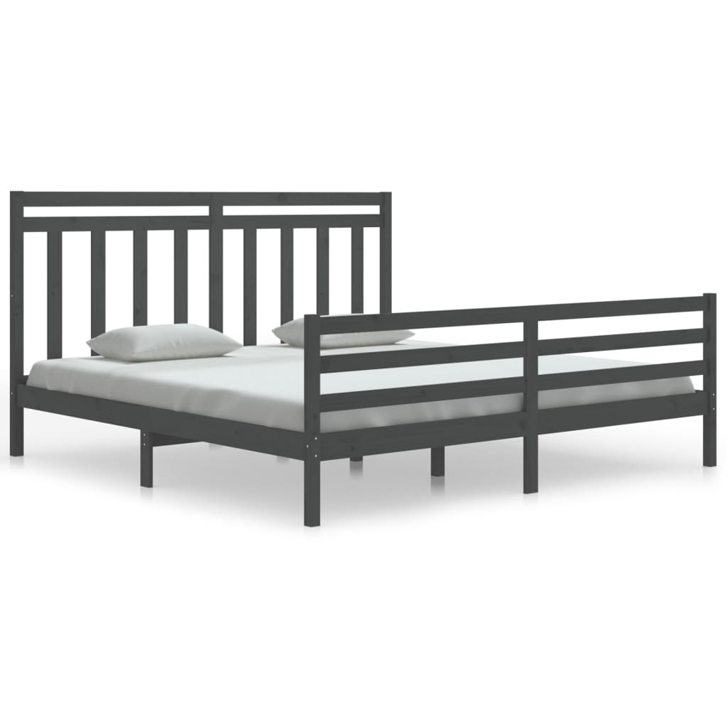 Massivholzbett Grau 180x200 cm 6FT Super King