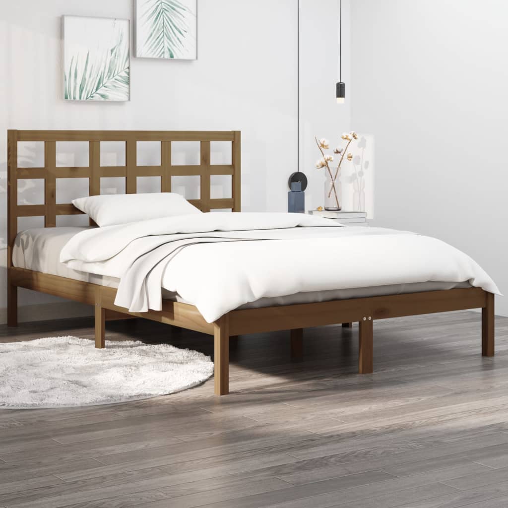 Massivholzbett Honigbraun 150x200 cm 5FT King Size