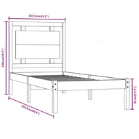Thumbnail for Massivholzbett Schwarz 100x200 cm