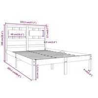 Thumbnail for Massivholzbett Schwarz 140x200 cm
