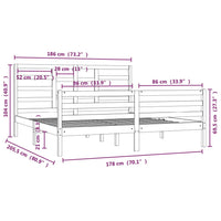 Thumbnail for Massivholzbett 180x200 cm 6FT Super King