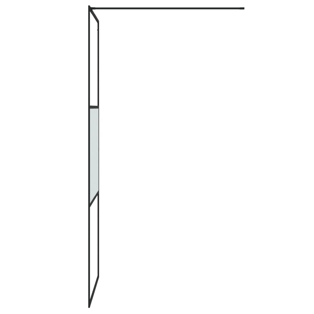 Duschwand für Begehbare Dusche Schwarz 80x195 cm Halbmatt ESG