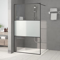 Thumbnail for Duschwand für Begehbare Dusche Schwarz 115x195 cm Halbmatt ESG