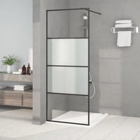 Thumbnail for Duschwand für Walk-In Dusche Schwarz 80x195 cm ESG Halbmattiert
