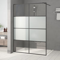 Thumbnail for Duschwand für Begehbare Dusche Schwarz 140x195 cm Halbmatt ESG