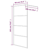 Thumbnail for Duschwand für Begehbare Dusche Schwarz 90x195cm Matt ESG-Glas