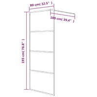 Thumbnail for Duschwand für Walk-In Dusche Silber 80x195 cm ESG-Glas Klar