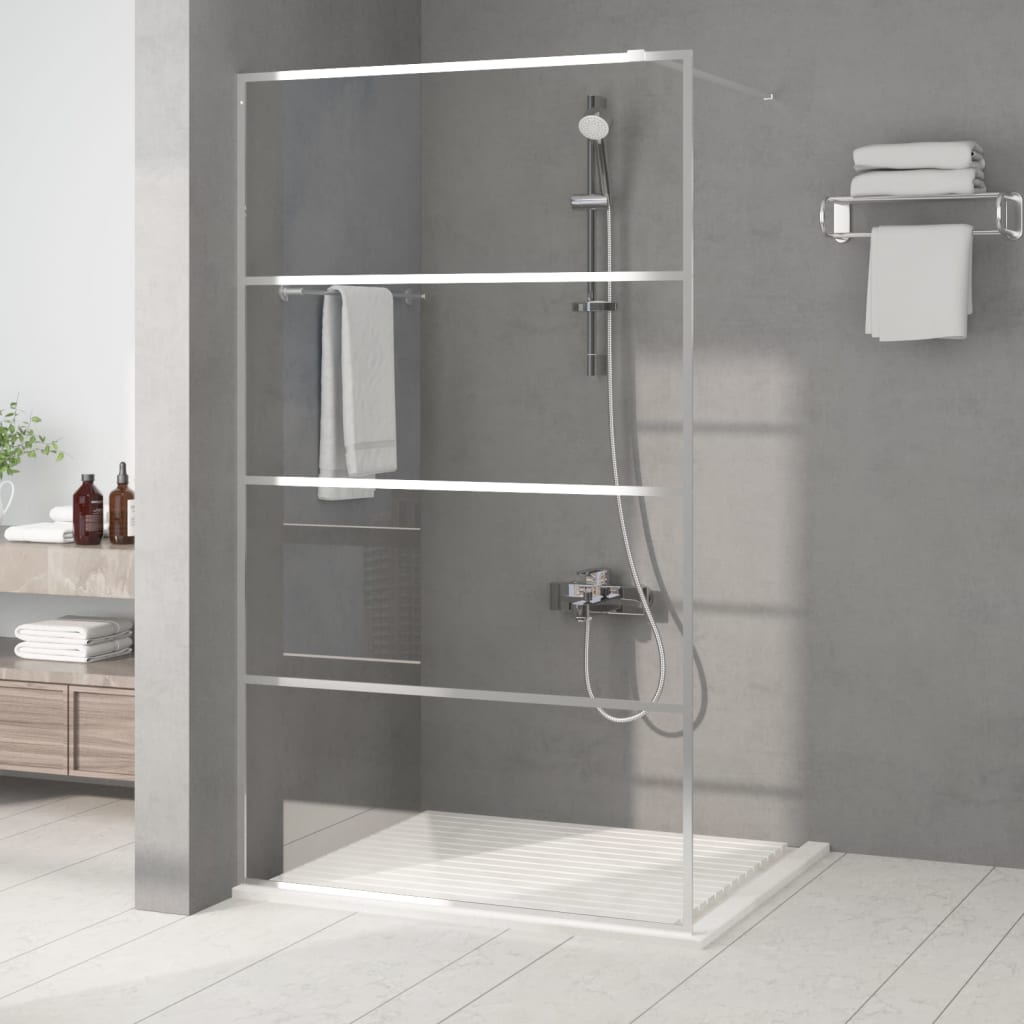Duschwand für Begehbare Dusche Silbern 115x195 cm ESG-Klarglas