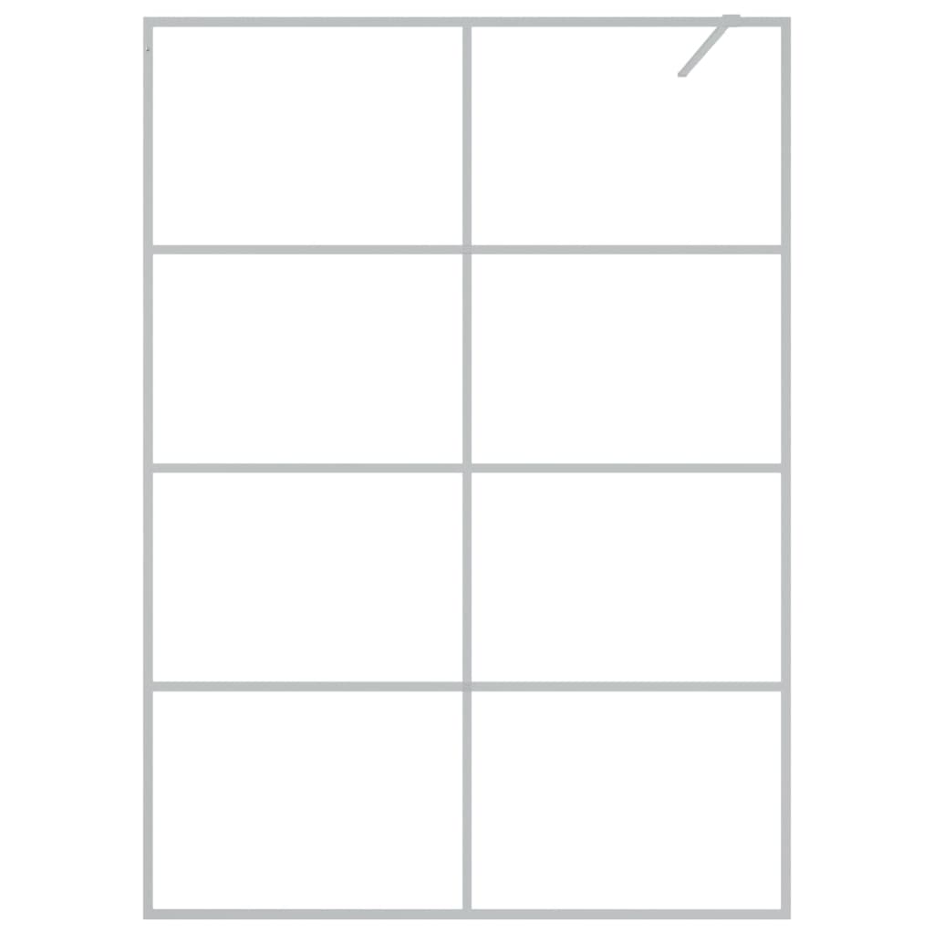 Duschwand für Begehbare Dusche Silbern 140x195 cm ESG-Klarglas