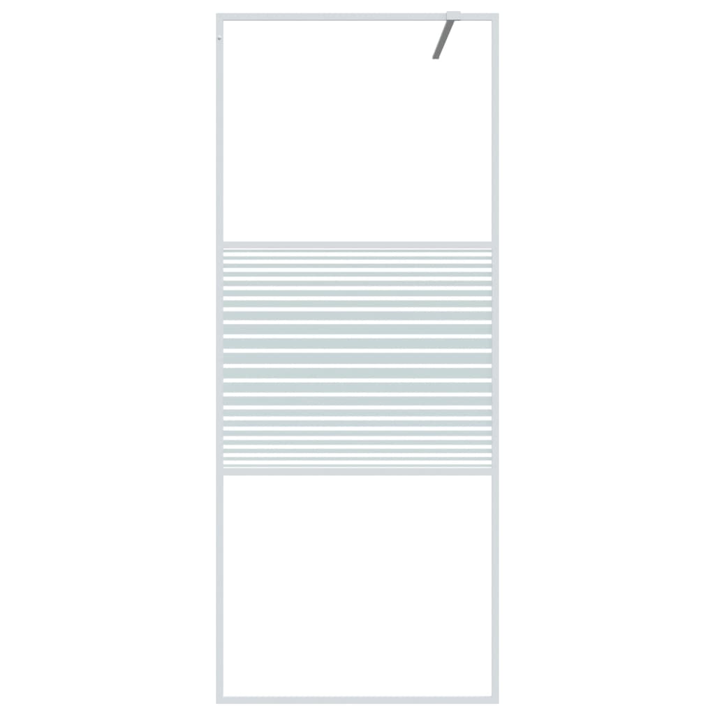 Duschwand für Begehbare Dusche Weiß 80x195 cm ESG-Klarglas