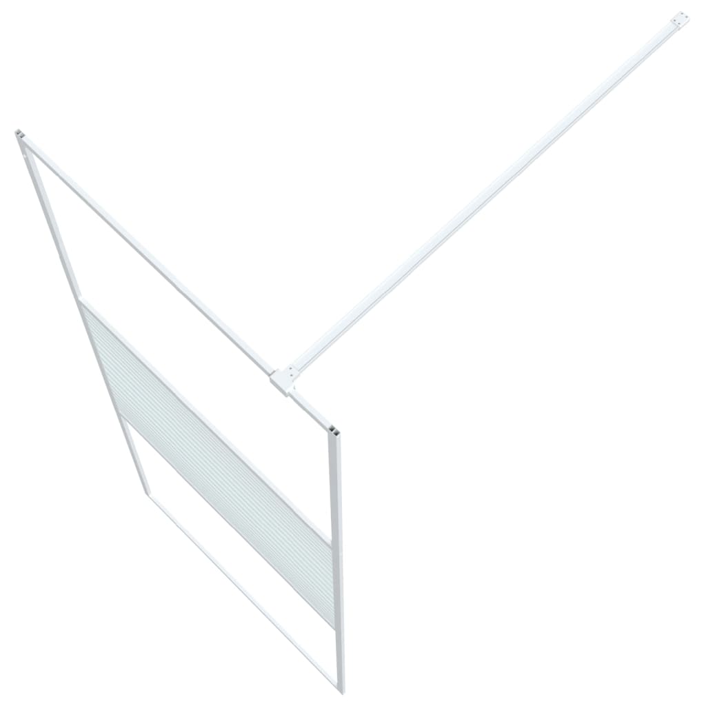 Duschwand für Begehbare Dusche Weiß 80x195 cm ESG-Klarglas