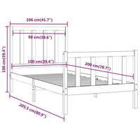 Thumbnail for Massivholzbett Honigbraun 100x200 cm