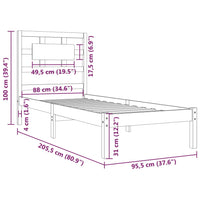 Thumbnail for Massivholzbett Kiefer 90x200 cm
