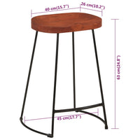 Thumbnail for Gavin Barhocker 2 Stk. 45x40x63 cm Massivholz Mango